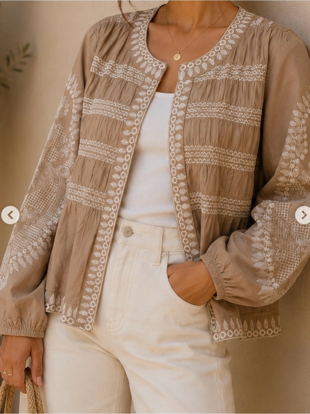 Boho embroidered Peplum jacket